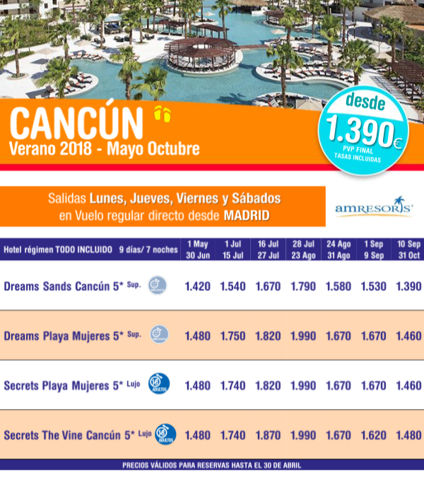 Cancún Mayo-Octubre